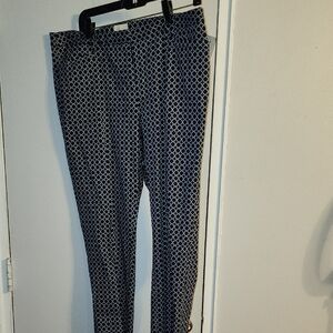 Andrea Jovine Navy and White Patterned Pants